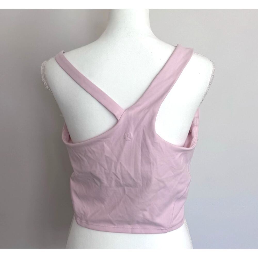 Lululemon Asymmetrical Baby Pink Workout Tank Supportive Activewear Size 14 - Picture 4 of 5